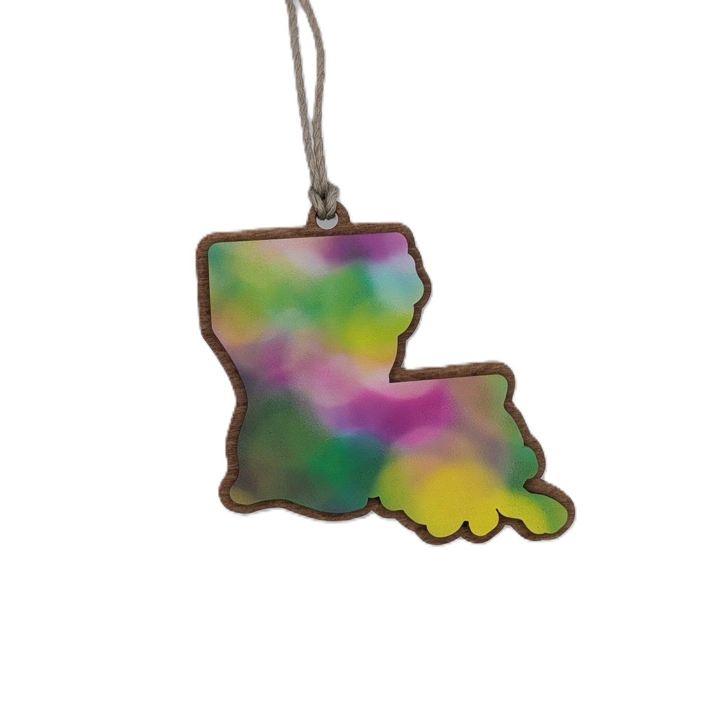 Louisiana Mardi Gras Wooden Christmas Ornament