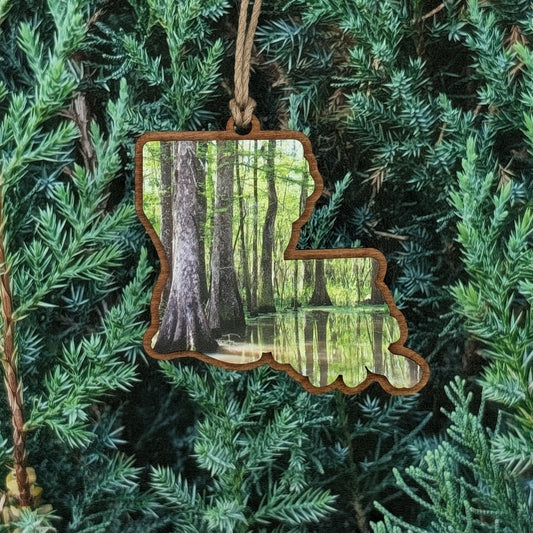 Louisiana Swamp Wooden Christmas Ornament