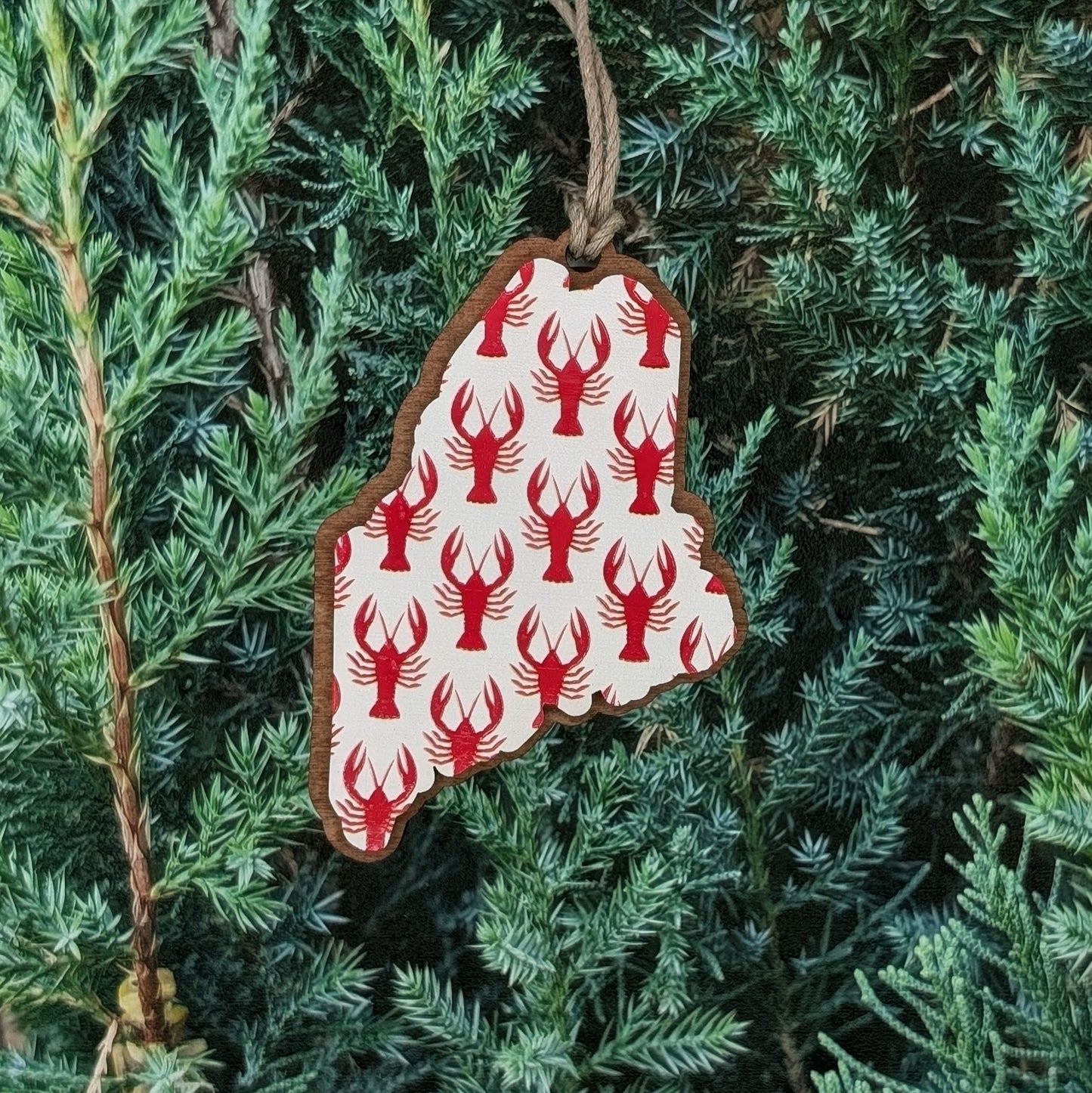 Maine Lobster Wooden Christmas Ornament