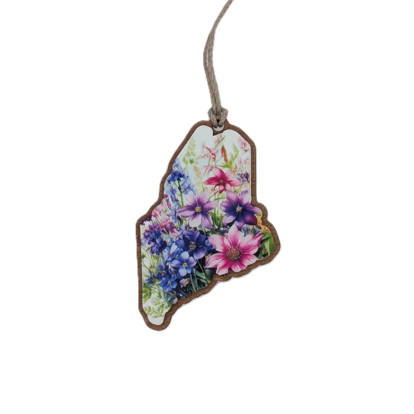 Maine Wildflower Wooden Christmas Ornament