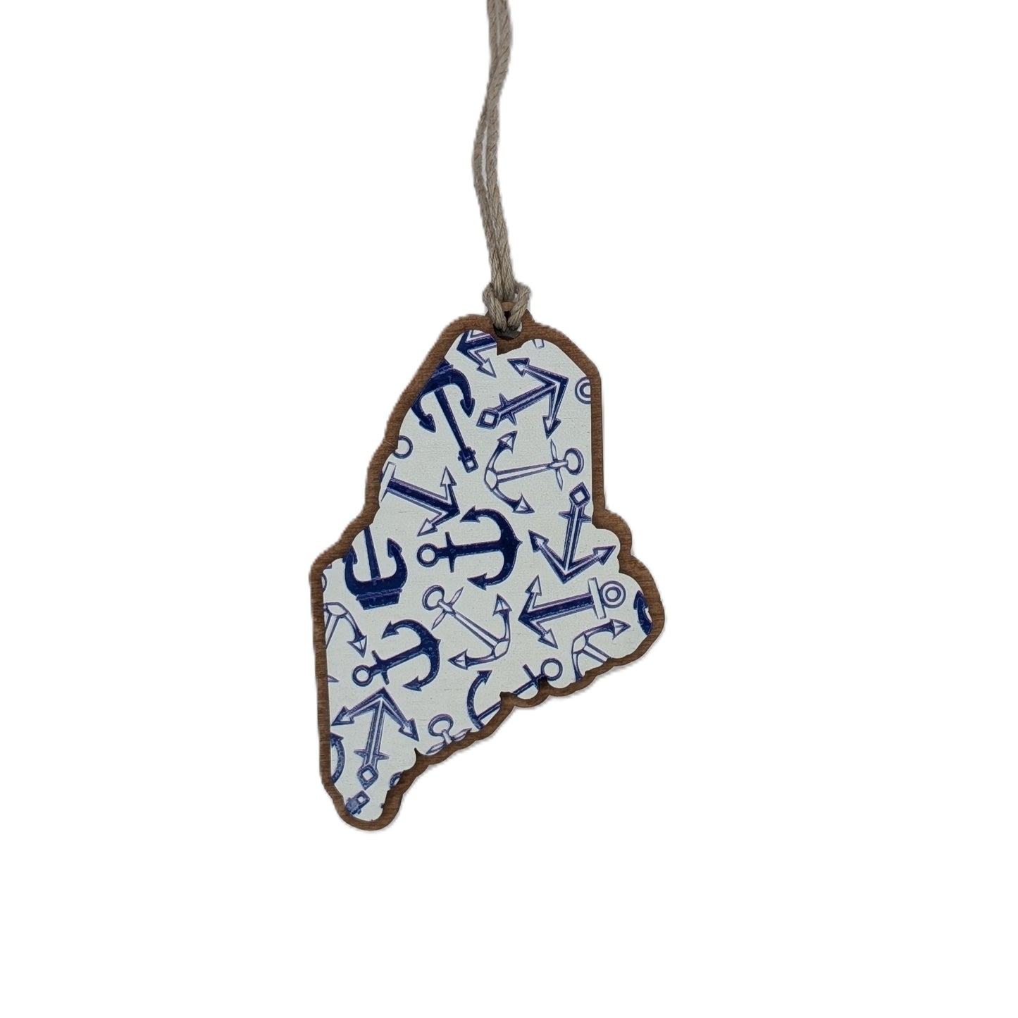 Maine Anchor Wooden Christmas Ornament