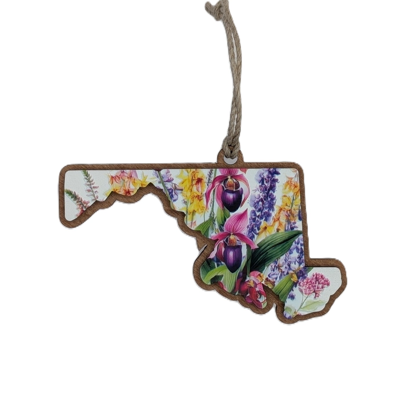 Maryland Wildflower Wooden Christmas Ornament