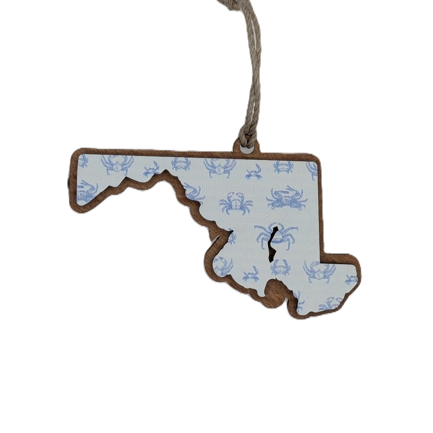 Maryland Blue Crab Wooden Christmas Ornament