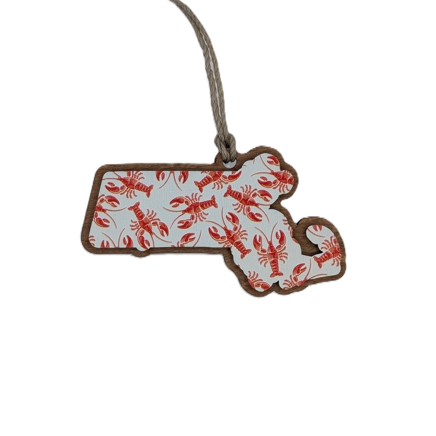 Massachusetts Lobster Wooden Christmas Ornament