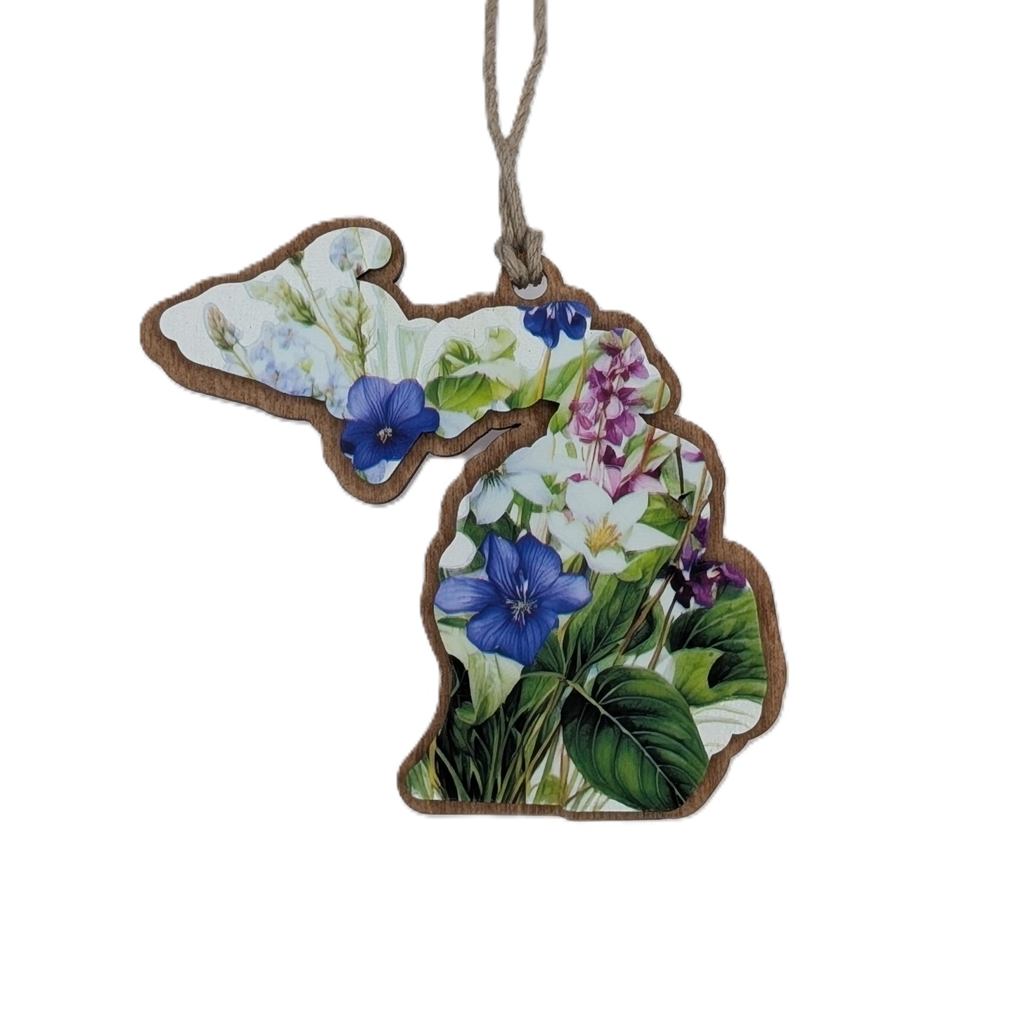 Michigan Wildflower Wooden Christmas Ornament