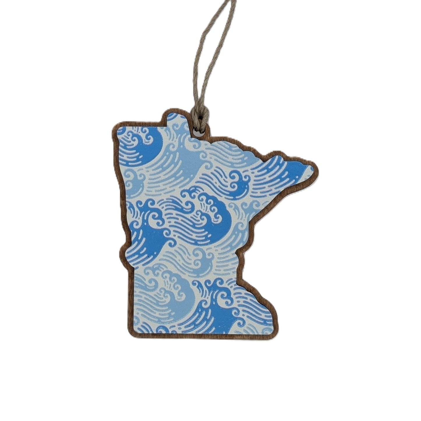 Minnesota Waves Wooden Christmas Ornament