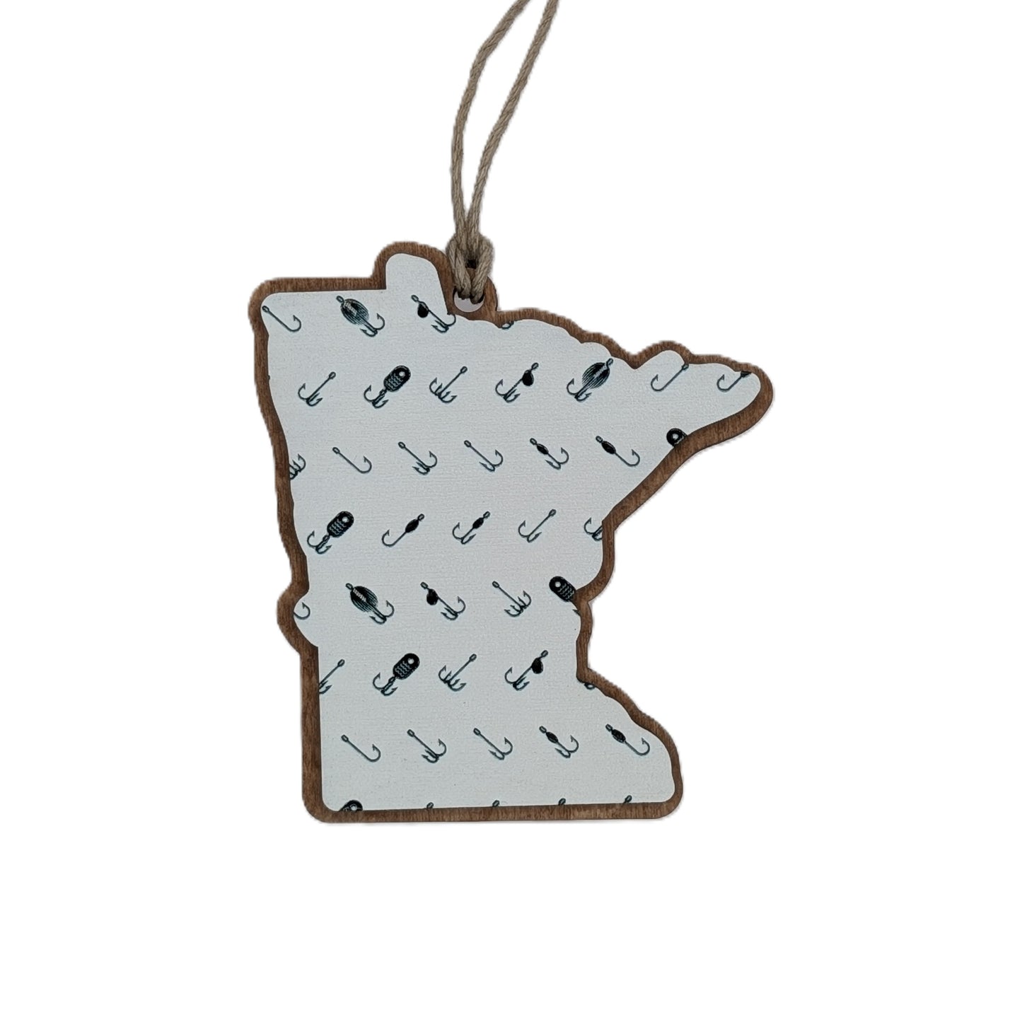 Minnesota Fishing Wooden Christmas Ornament