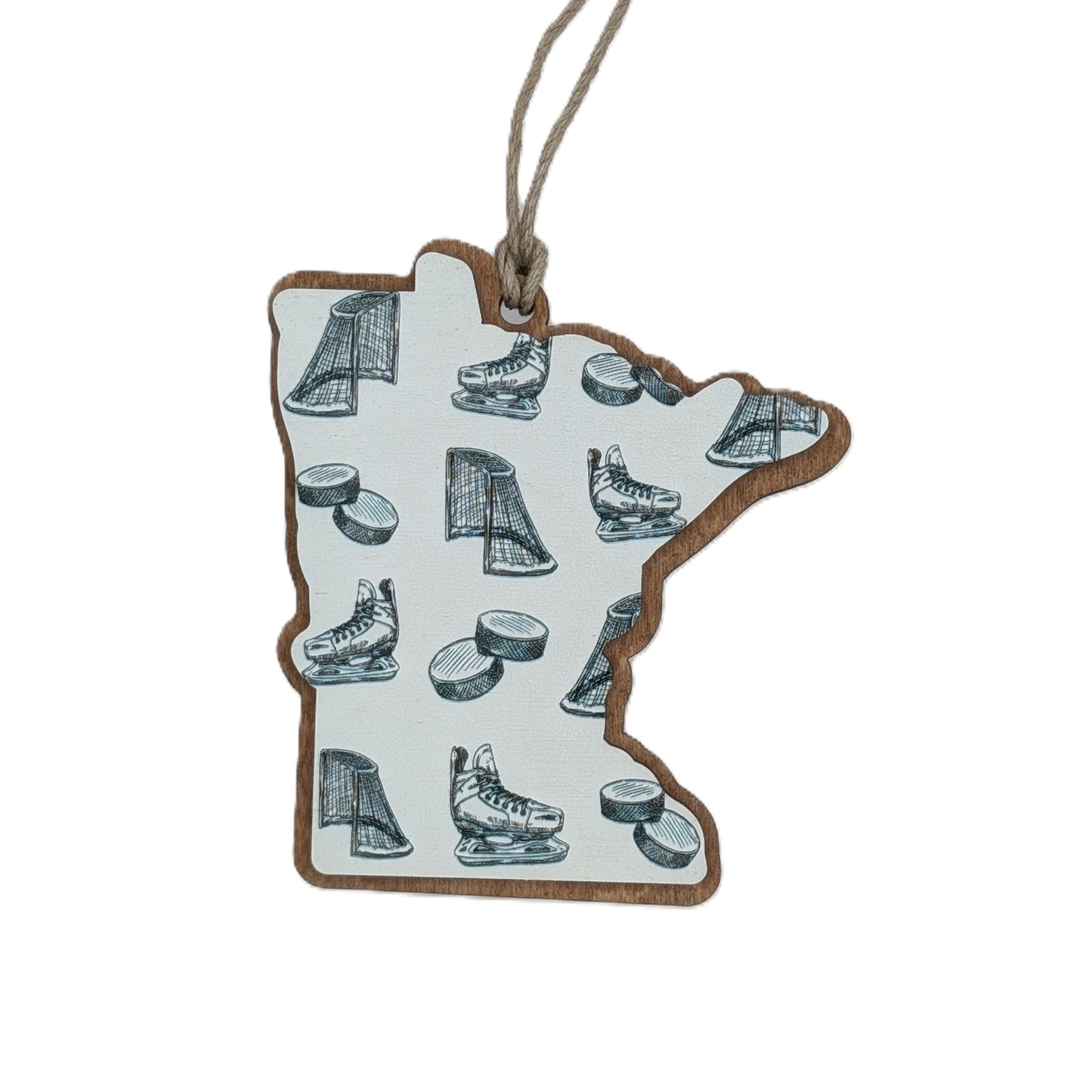 Minnesota Hockey Wooden Christmas Ornament
