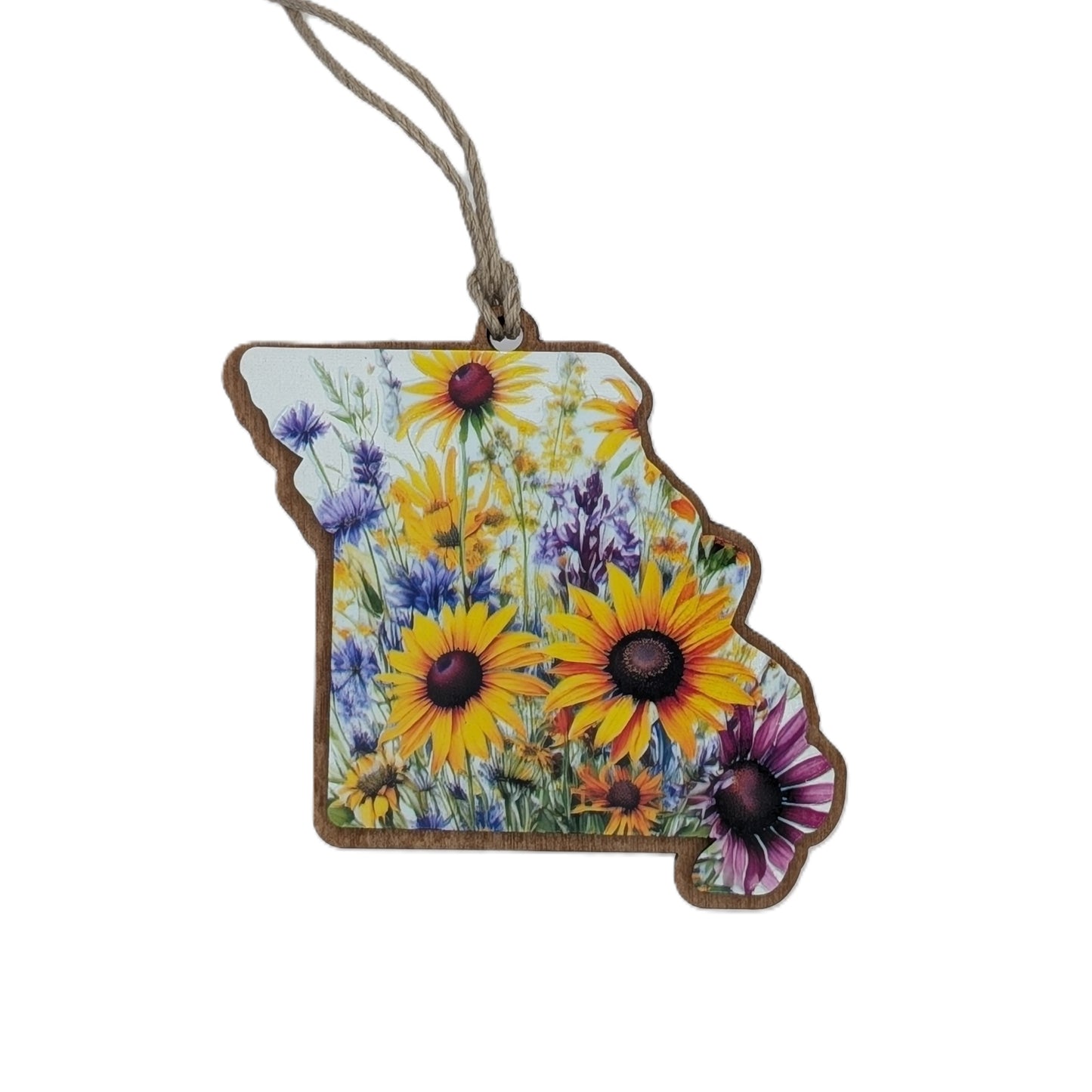 Missouri Wildflower Wooden Christmas Ornament