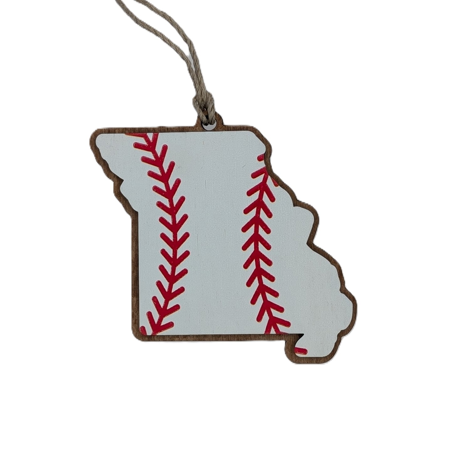 Missouri Baseball Wooden Christmas Ornament
