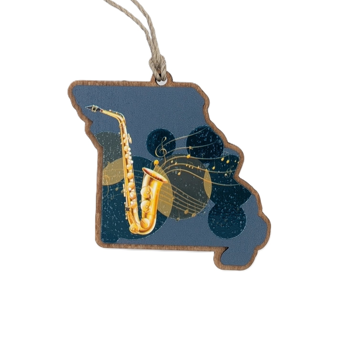 Missouri Jazz Music Wooden Christmas Ornament