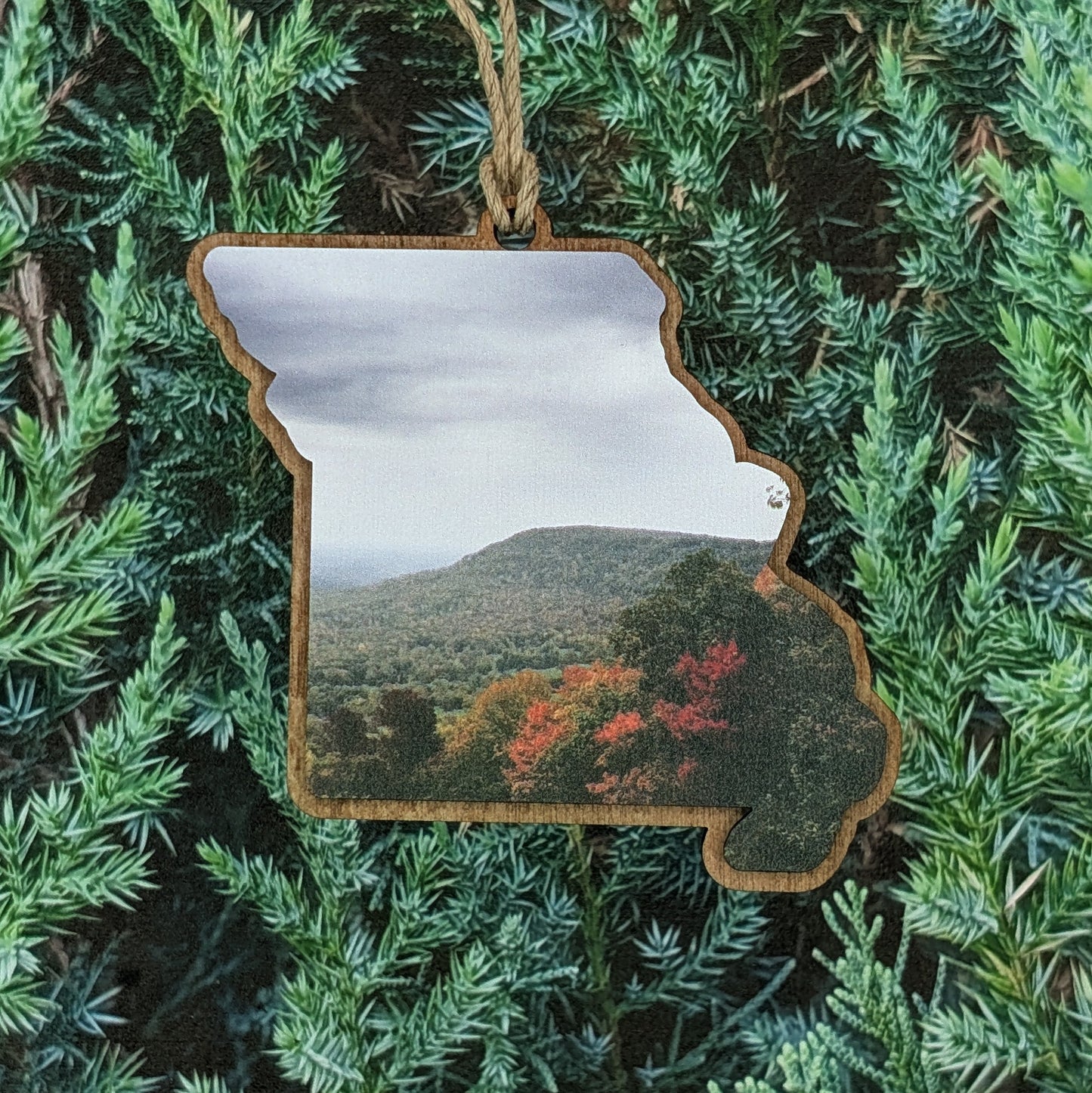 Missouri Scenic Landscape Wooden Christmas Ornament
