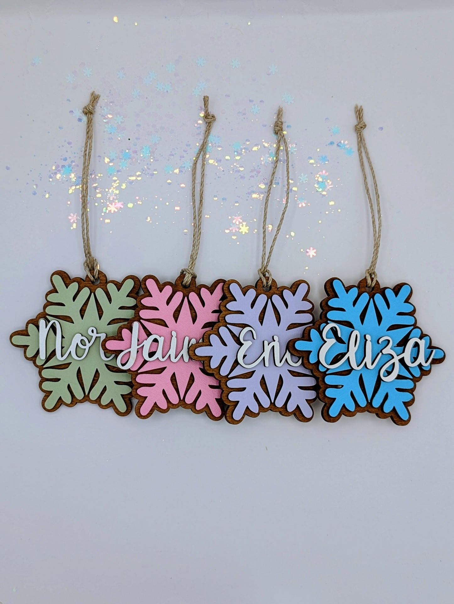 Snowflake Christmas Ornament, Personalized Snowflake- Personalized Custom Wood Ornament Gift