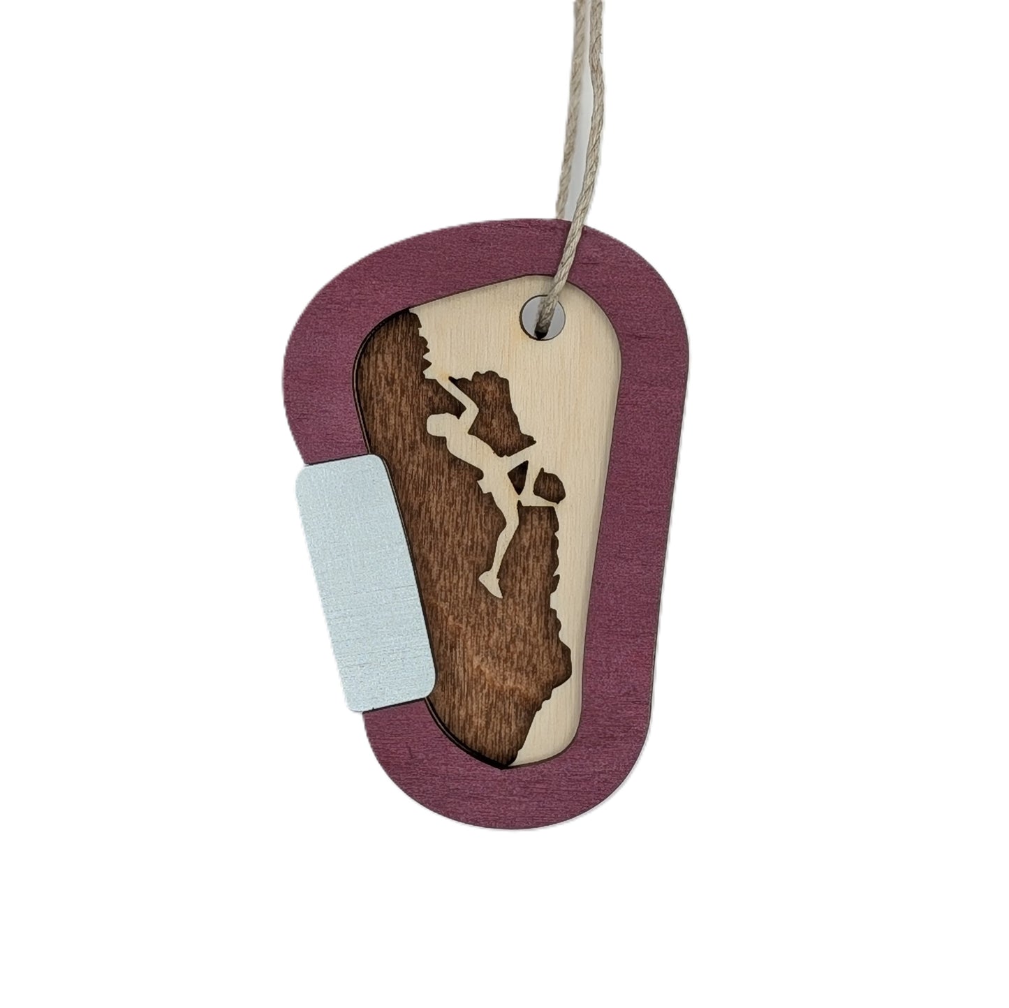 Rock Climbing Carabiner Christmas Ornament, Rock Climb ornaments