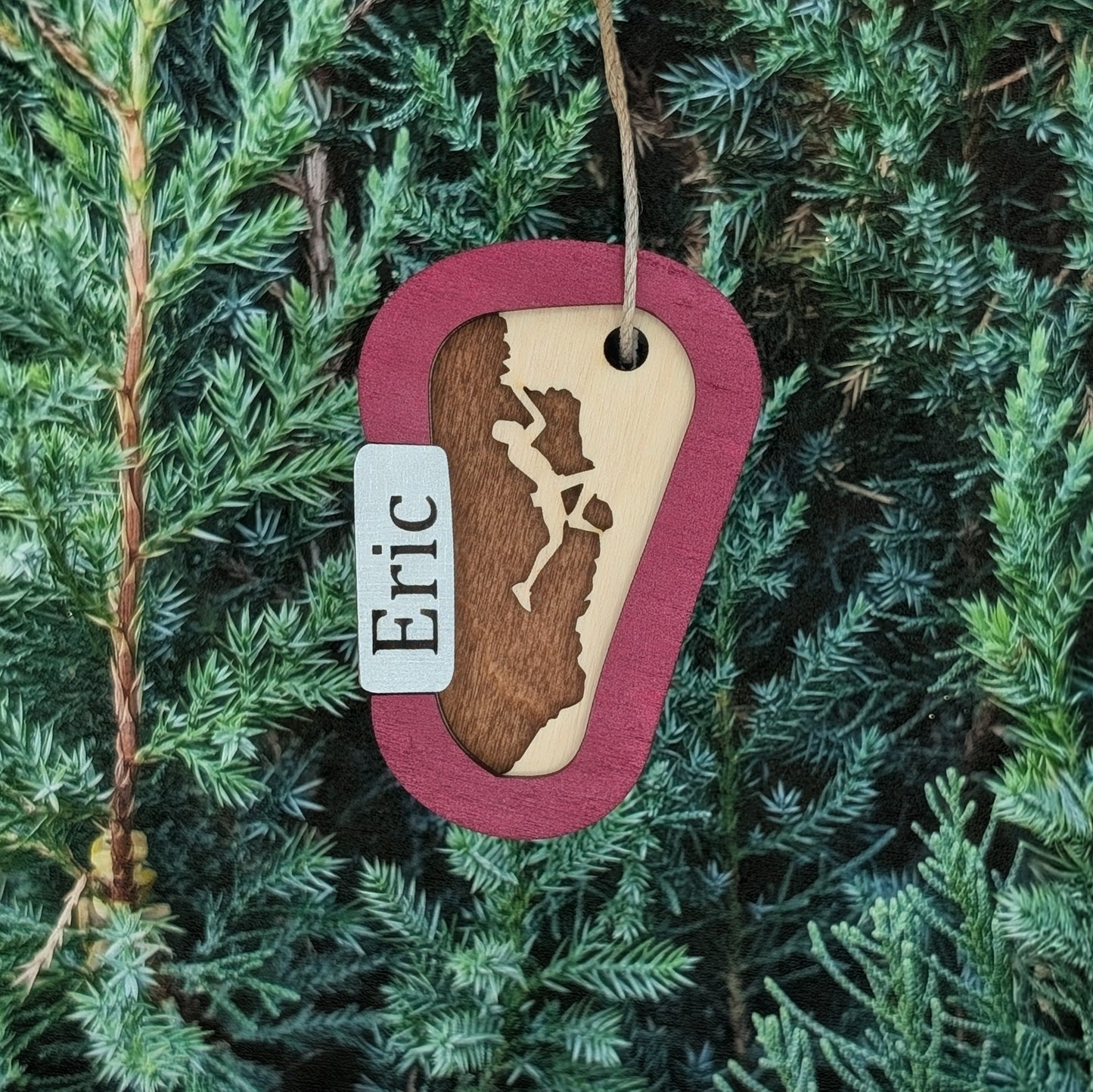 Rock Climbing Carabiner Christmas Ornament, Rock Climb ornaments