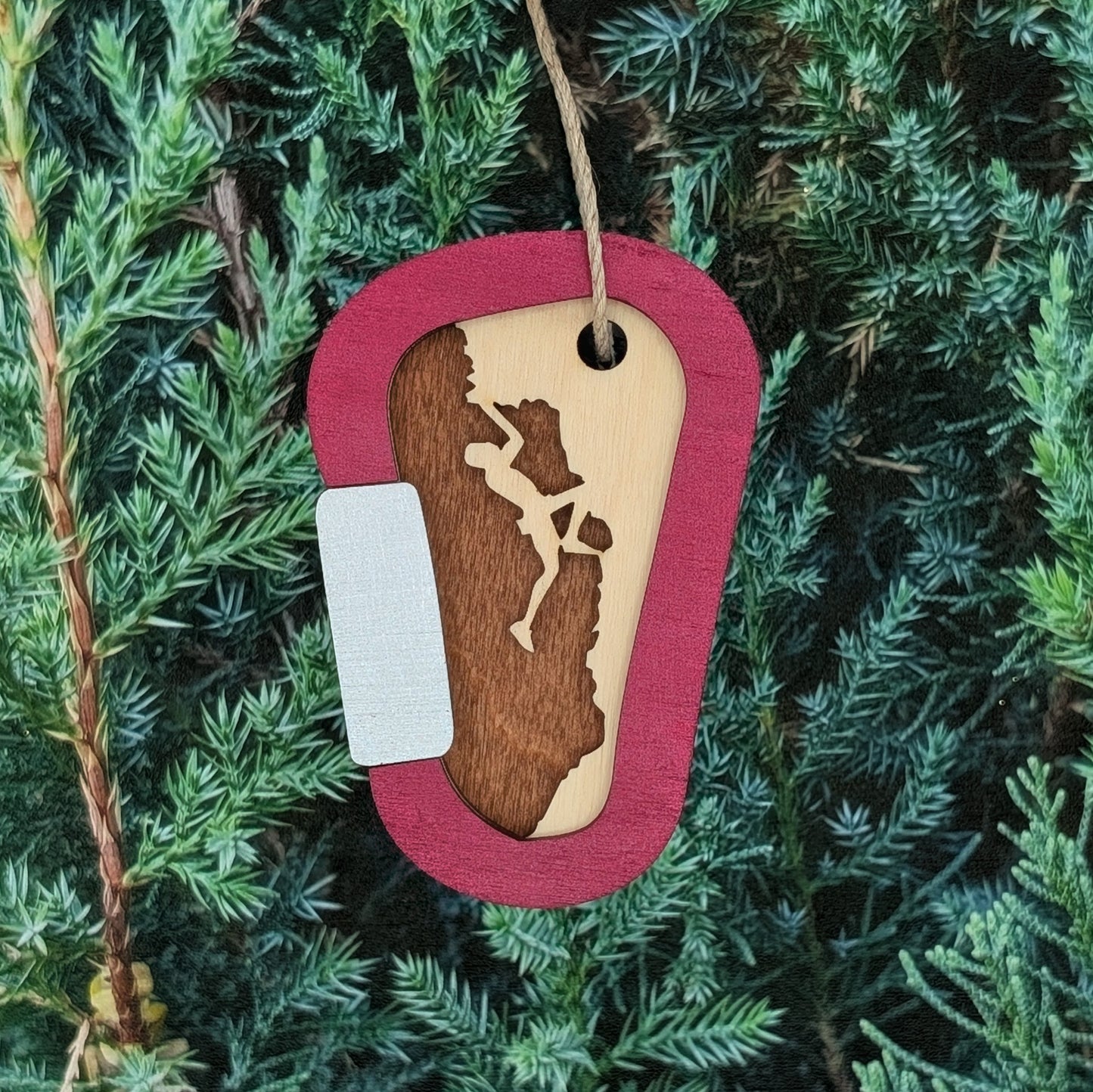 Rock Climbing Carabiner Christmas Ornament, Rock Climb ornaments