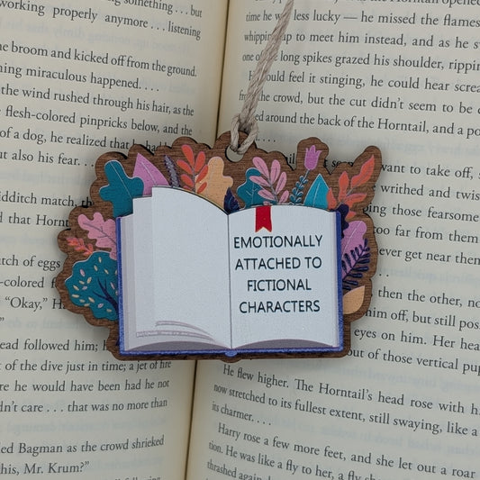 Custom words book, Flower Book Wooden Christmas Ornament
