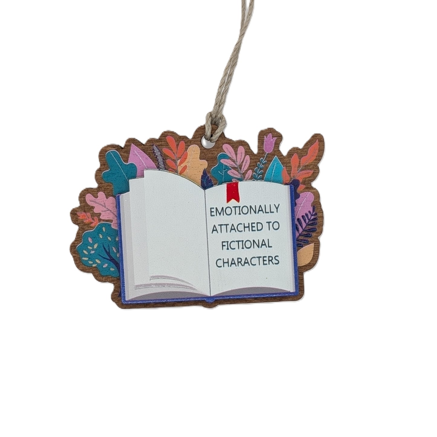 Custom words book, Flower Book Wooden Christmas Ornament