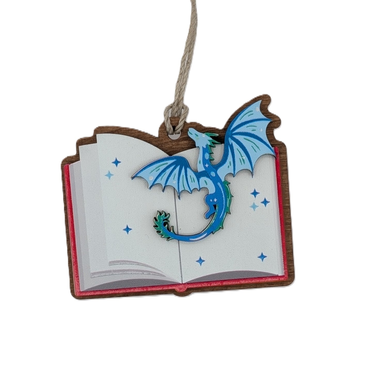 Dragon Book Wooden Christmas Ornament