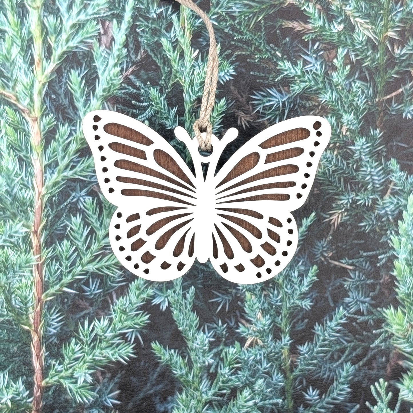Butterfly Wooden Christmas Ornament