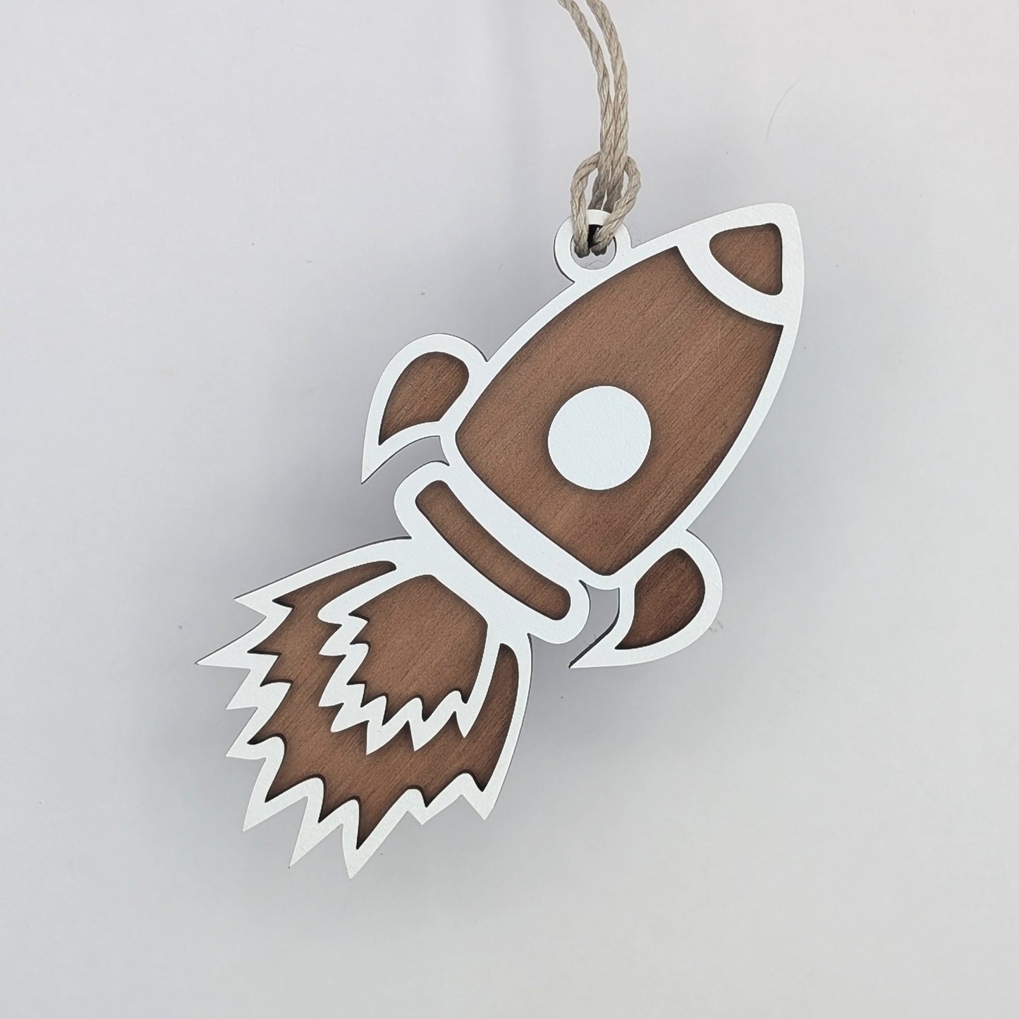Rocket Ship Wooden Christmas Ornament, Its just rocket science gift, Space ship ornaments