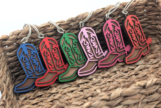 Cowboy Boot Wooden Christmas Ornament