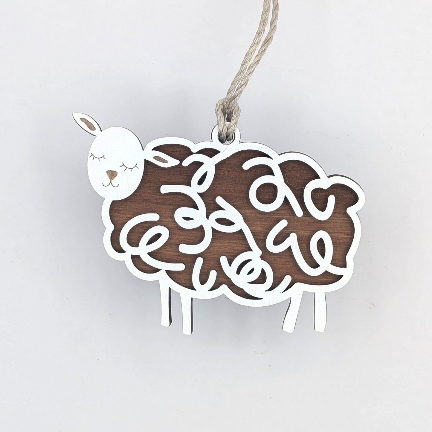 Sheep Wooden Christmas Ornament