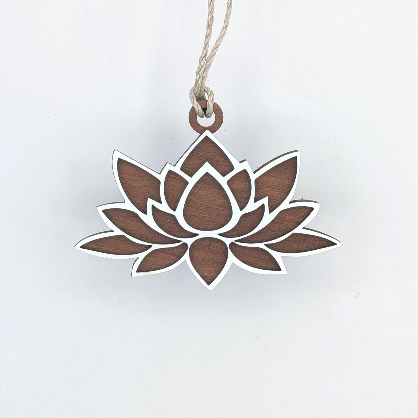 Lotus Flower Wooden Christmas Ornament, Yoga, New Beginnings