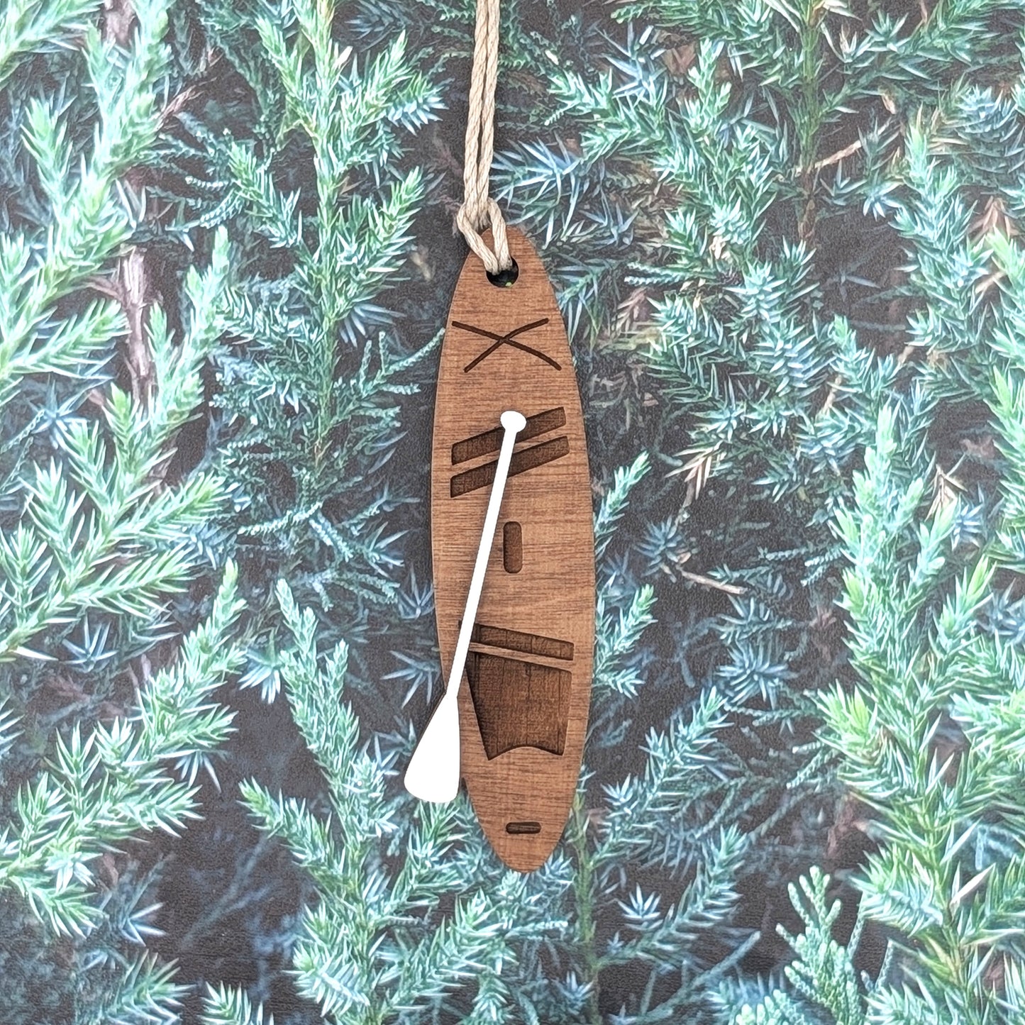 Stand Up Paddle Board Wooden Christmas Ornament, Board and paddle
