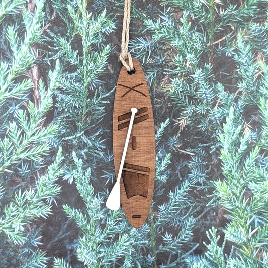Stand Up Paddle Board Wooden Christmas Ornament, Board and paddle