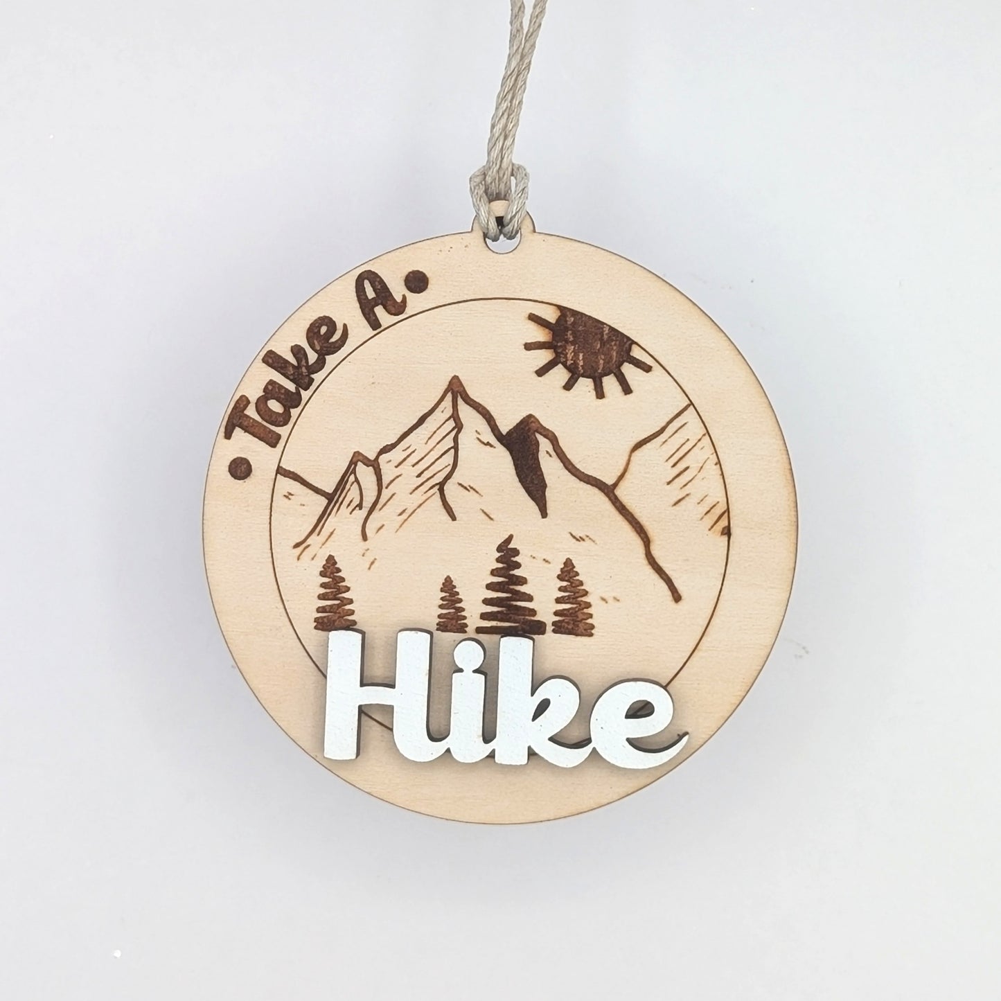Take A Hike Christmas Ornament, Mountain and Sun outdoor Ornaments