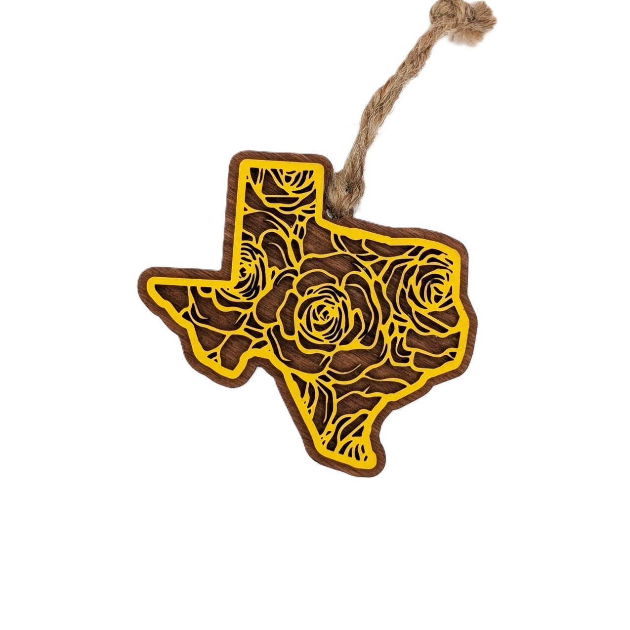 Texas Yellow Rose Christmas Ornament