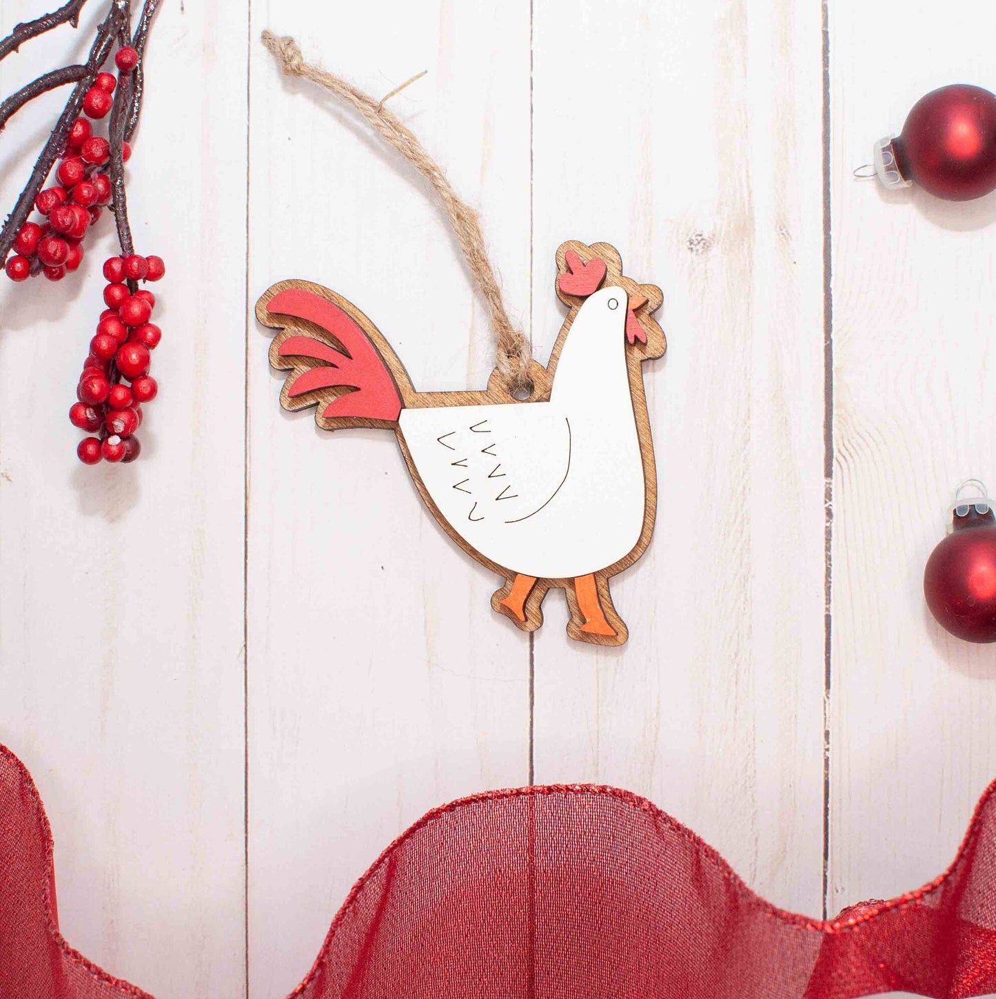 Chicken Christmas Ornament