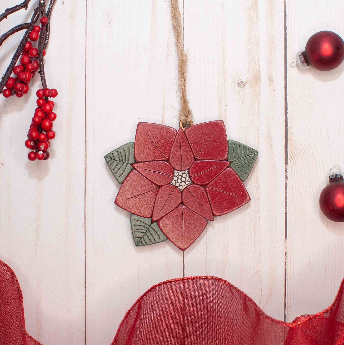 Poinsettia Christmas Ornament