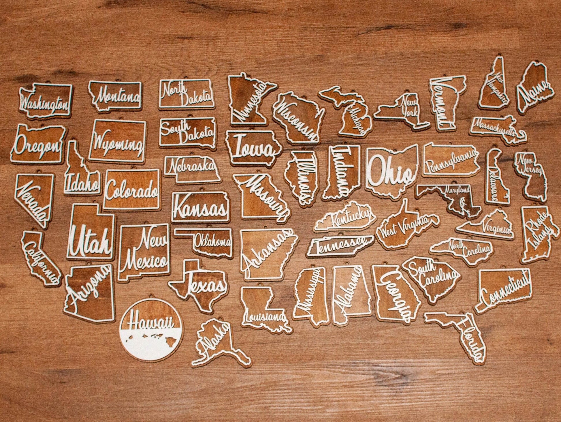 50 States christmas Ornaments