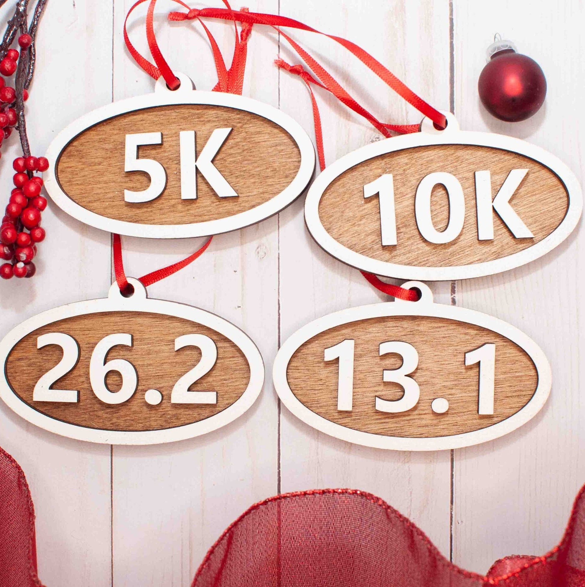 Marathon, Half Marathon, 10K, 5K Christmas Ornament