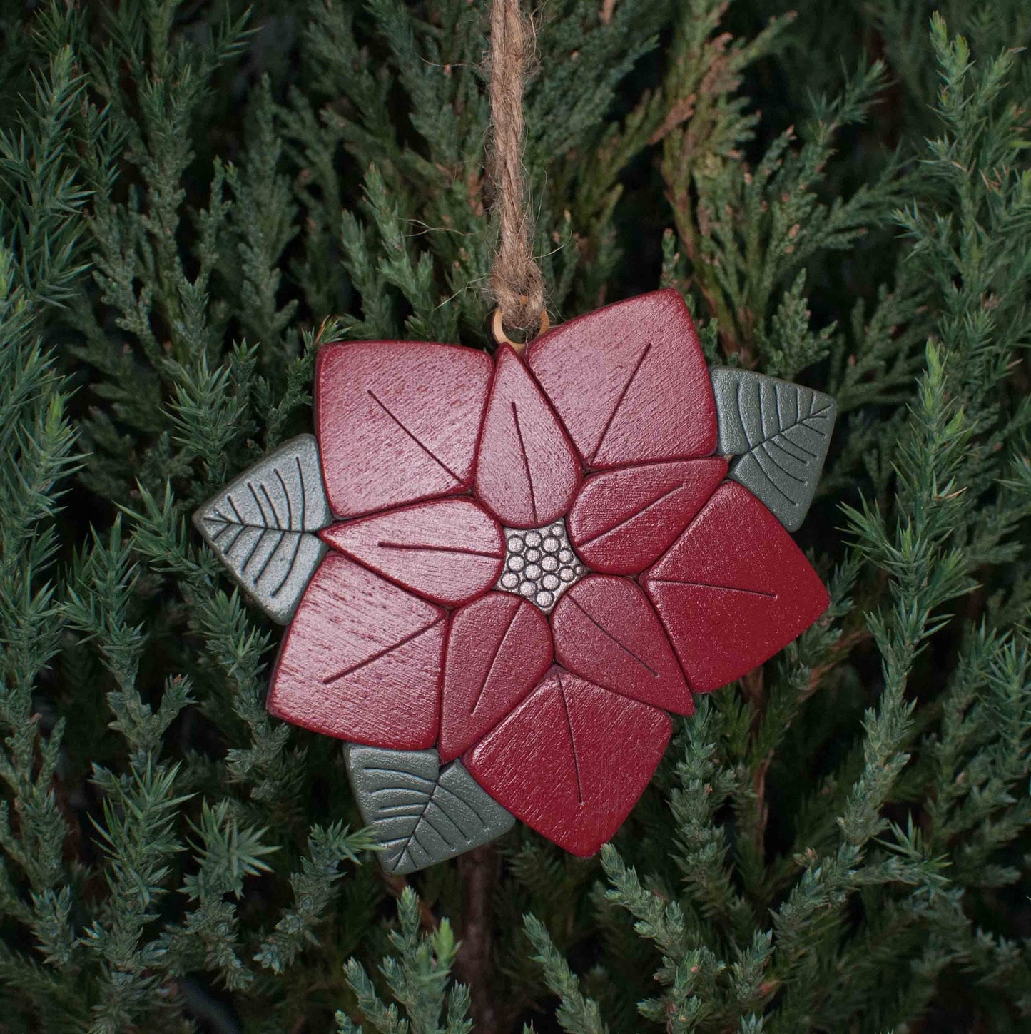 Poinsettia Christmas Ornament