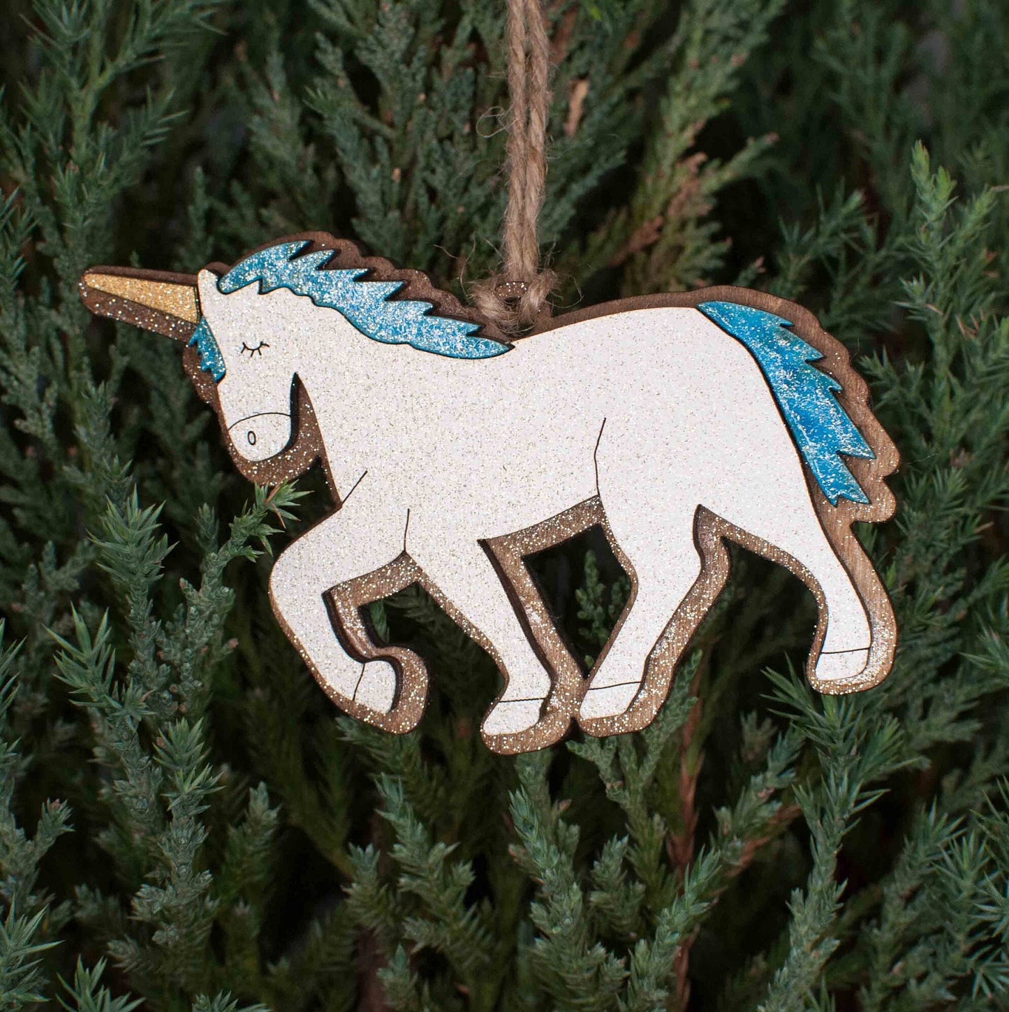 Sparkly Unicorn Christmas Ornament