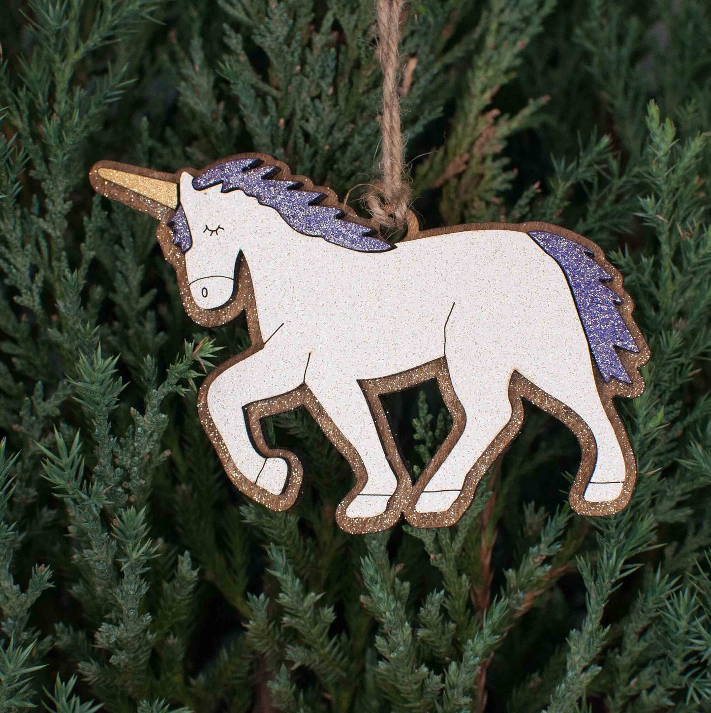 Sparkly Unicorn Christmas Ornament