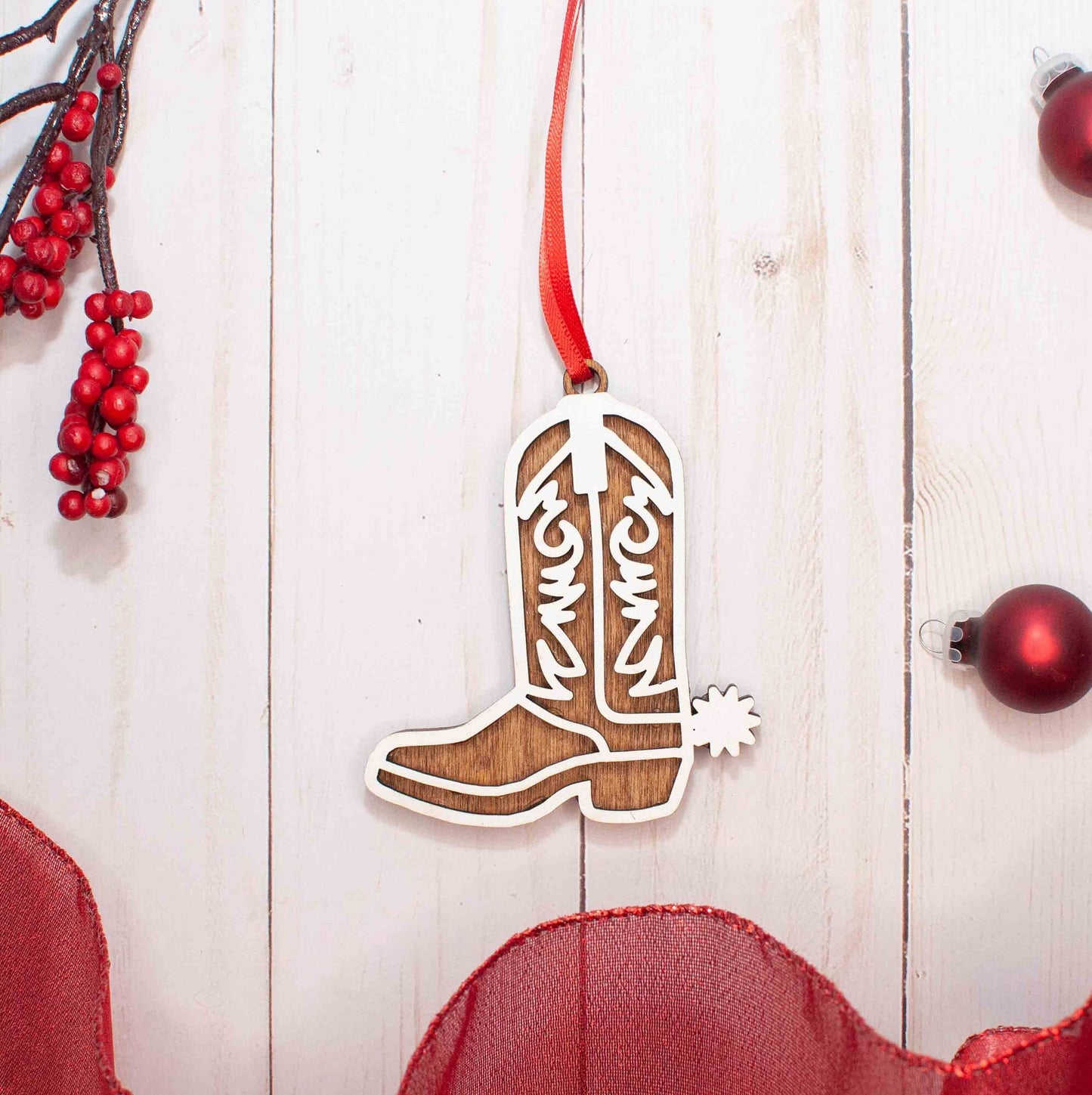 Cowboy Boot Christmas Ornament