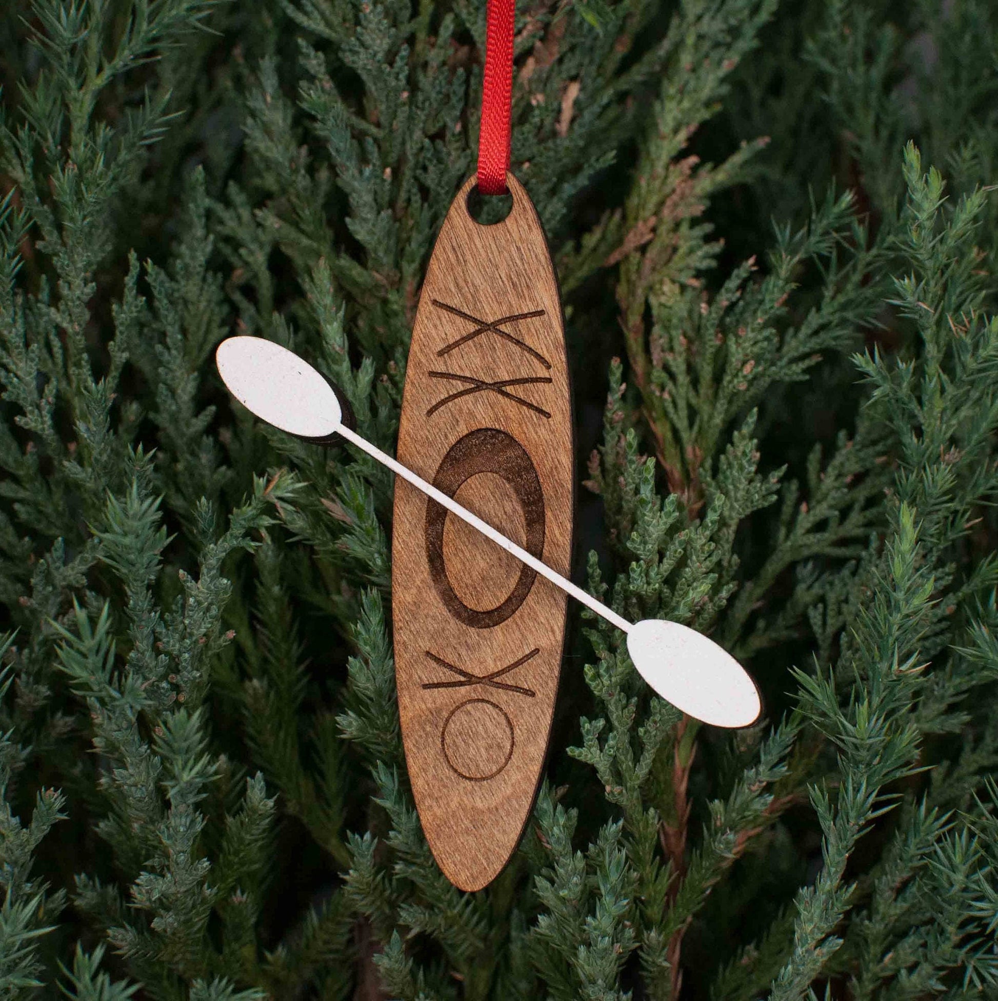 Kayak Christmas Ornament, Kayak and paddle