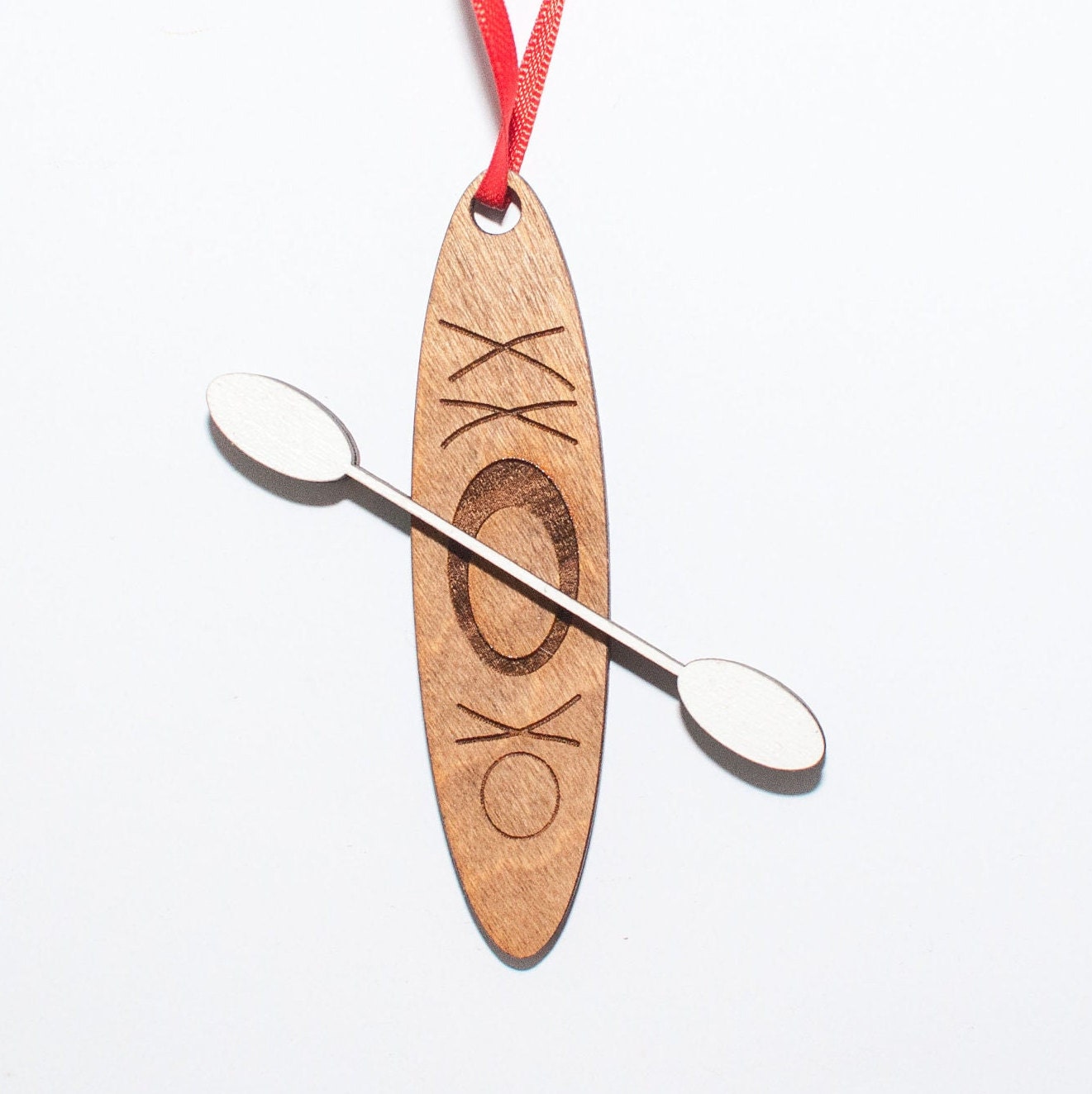 Kayak Christmas Ornament, Kayak and paddle