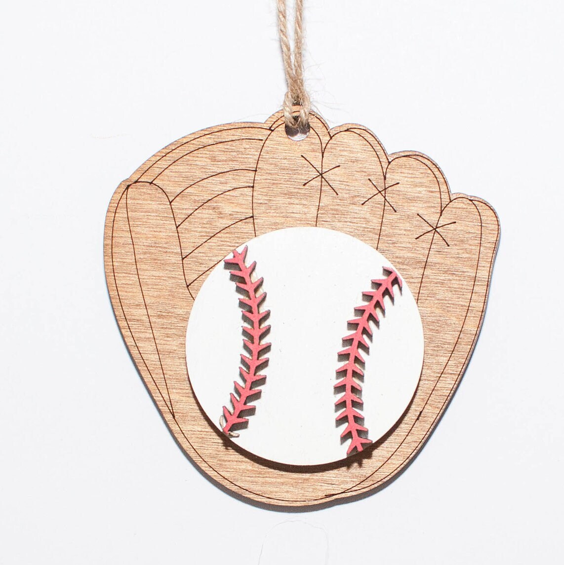 Baseball Christmas Ornament, Ball and baseball mitten ornament