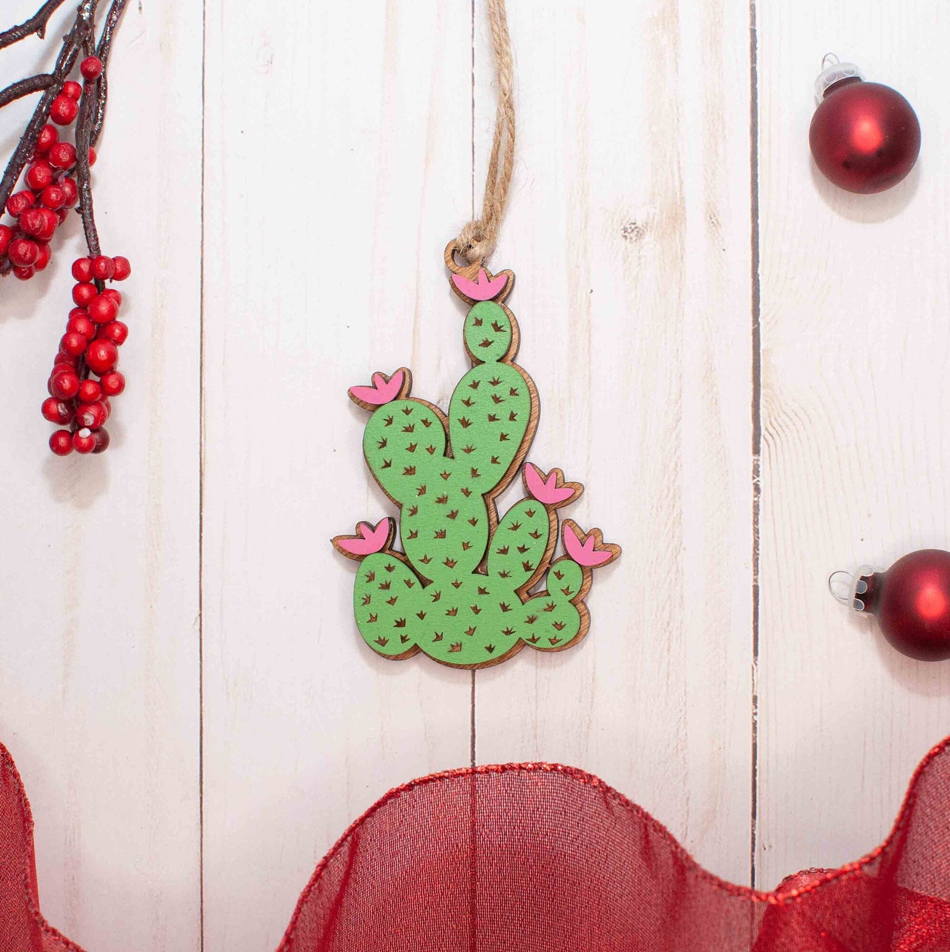 Prickly Pear Cactus Christmas Ornament