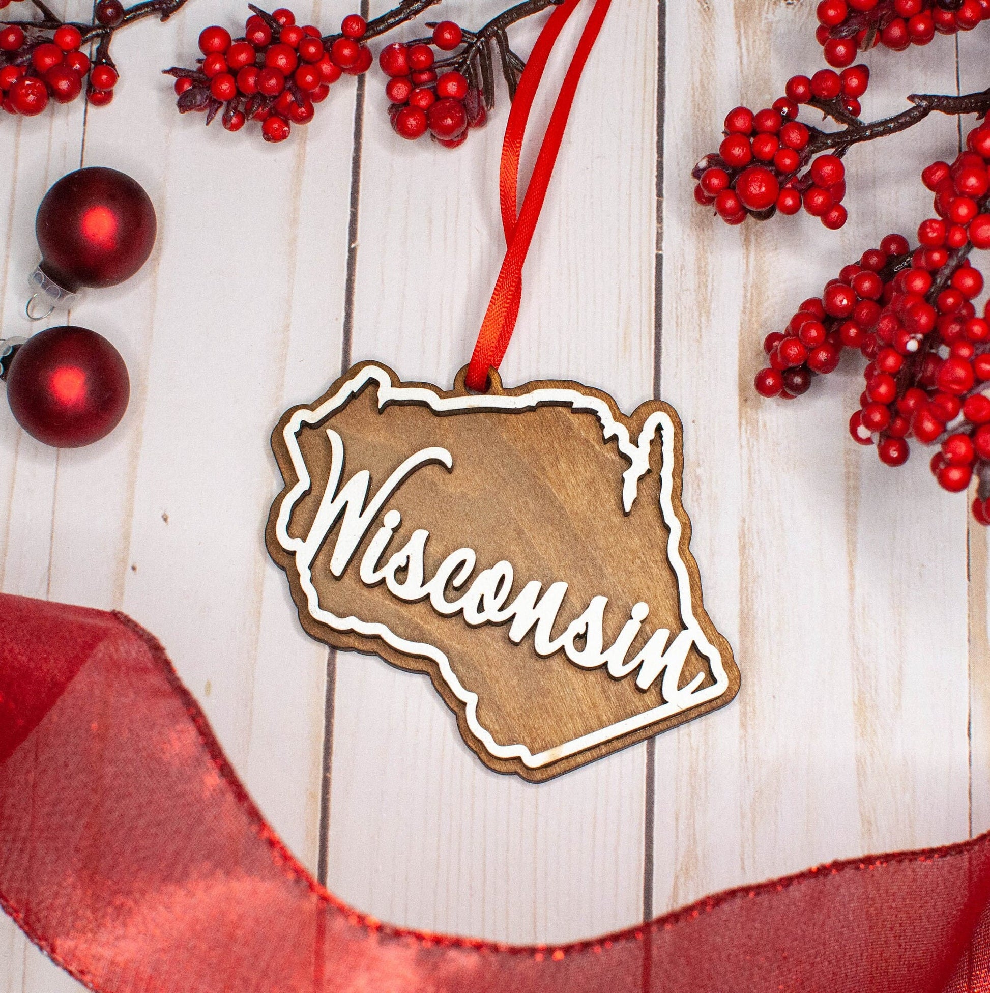 Wisconsin Christmas Ornament