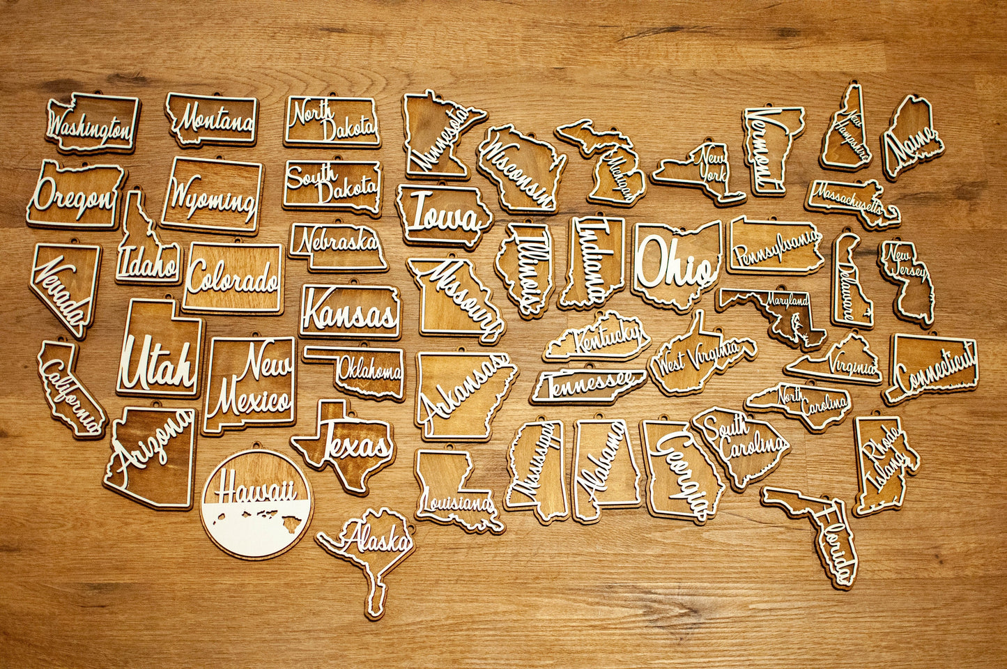 All 50 US states Christmas Ornaments