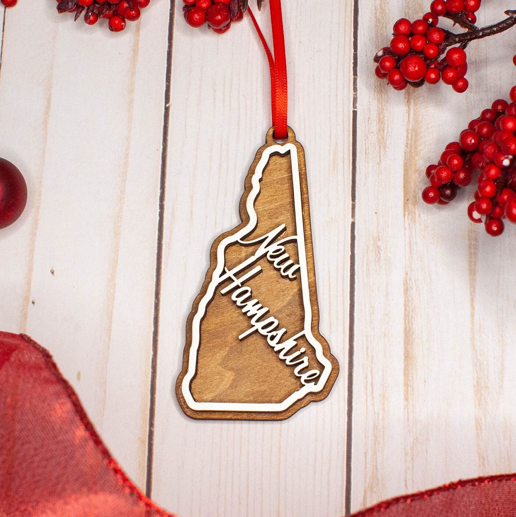 New Hampshire Christmas Ornament