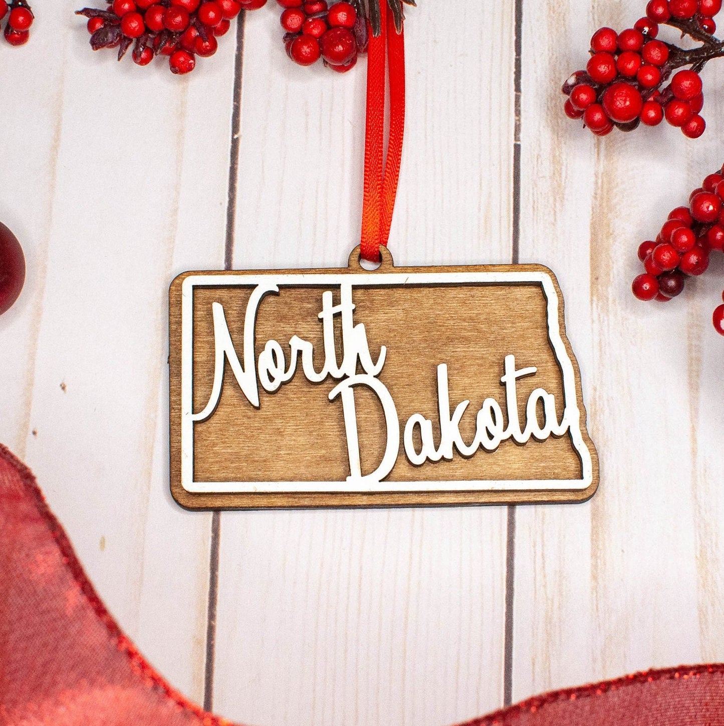 North Dakota Christmas Ornament