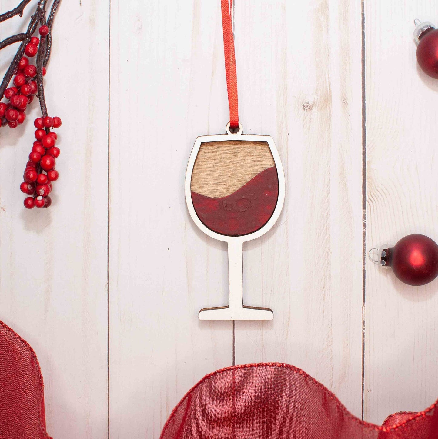 Wine Glass Christmas Ornament