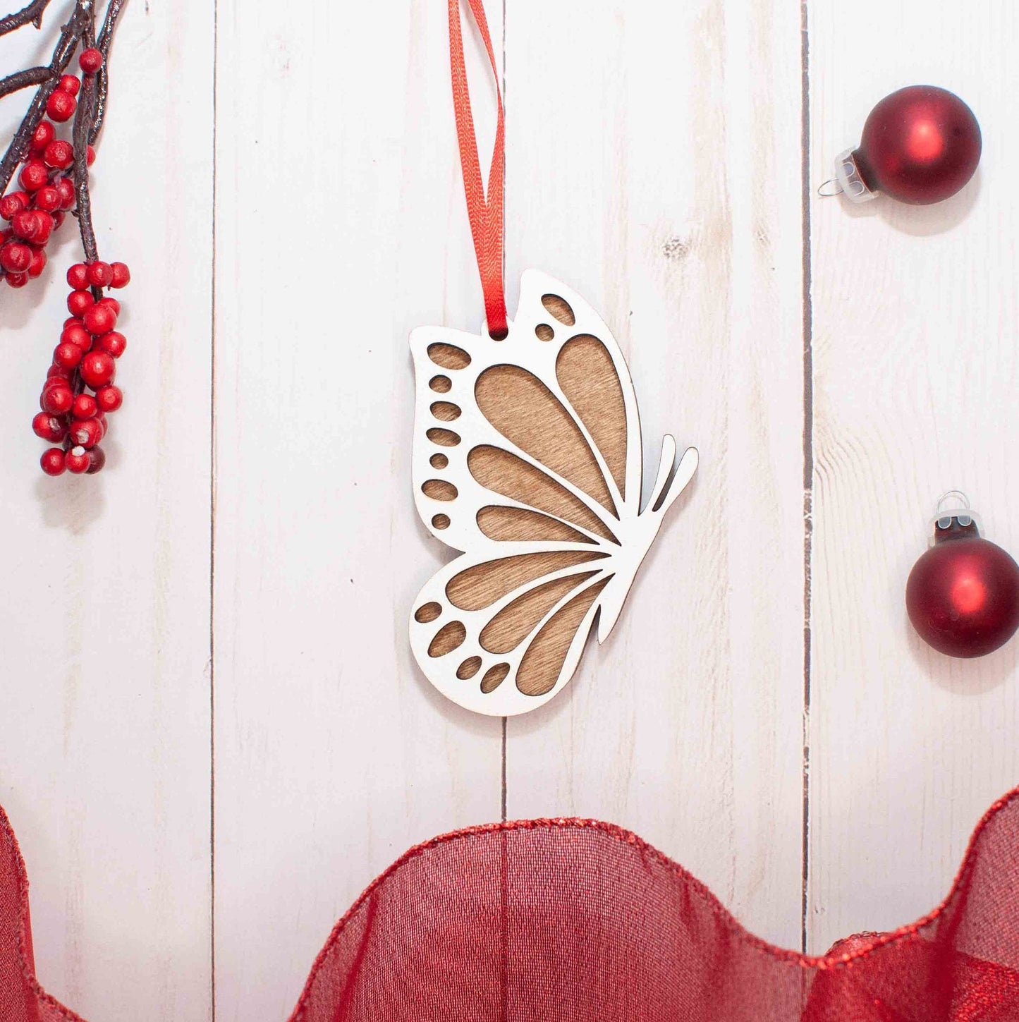 Butterfly Flying Christmas Ornament